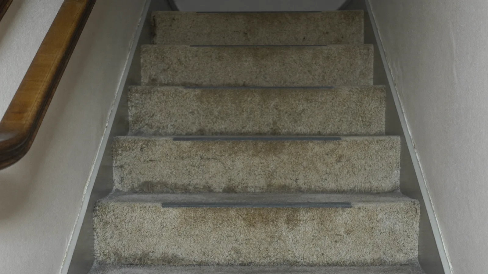 Prix nettoyage moquette Bruxelles : moquette d'escalier beige — illustration